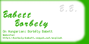 babett borbely business card